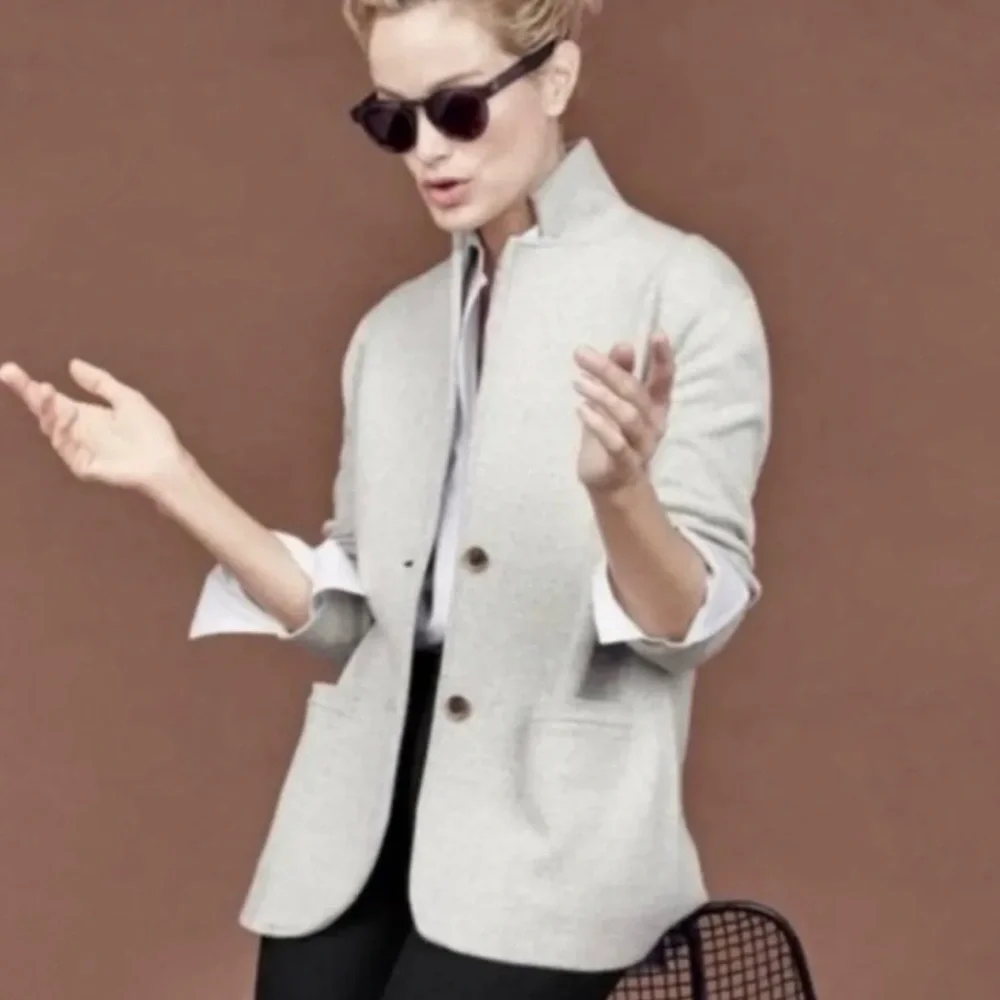 J. Crew Mercantile Sweater Blazer in Light Grey XXS - Picture 2 of 11